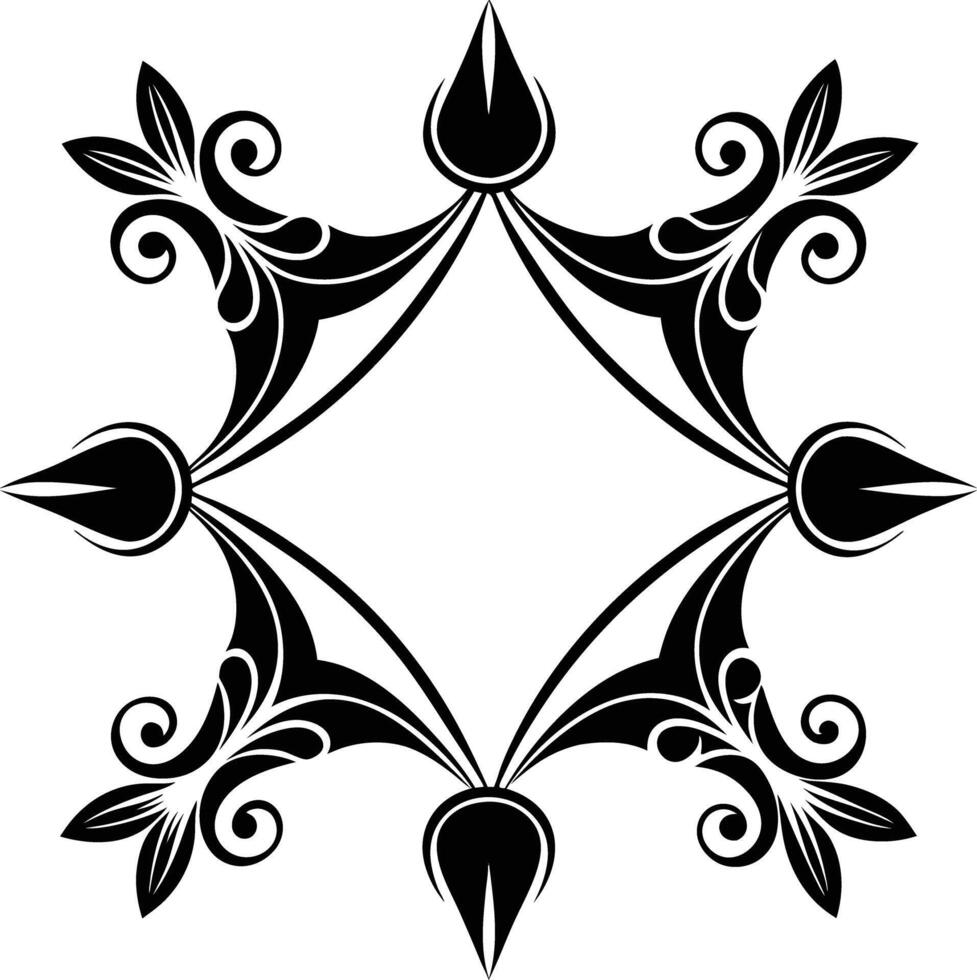 decorative corners and dividers frame illustration black and white vector