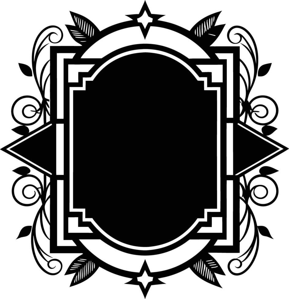 decorative corners and dividers frame illustration black and white vector