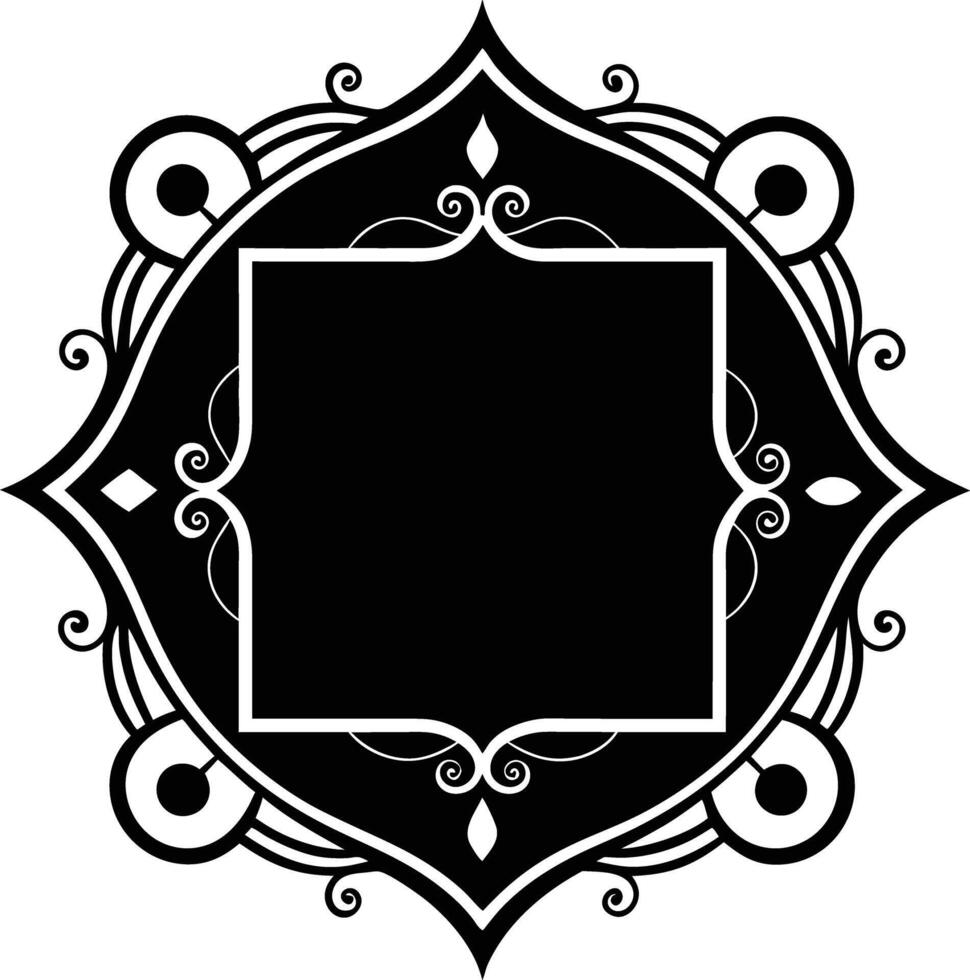 decorative corners and dividers frame illustration black and white vector