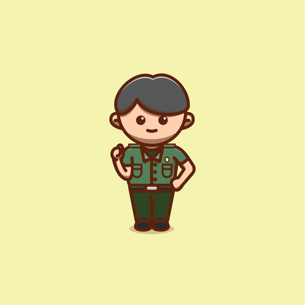 Indonesian panitera or clerk of court cartoon illustration National Day of Justice concept icon isolated vector