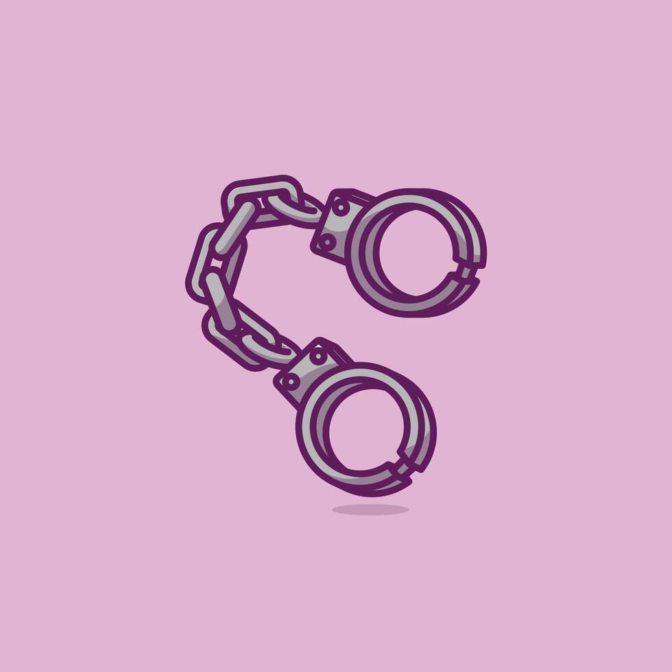 handcuffs of arrest cartoon illustration National Day of Justice concept icon isolated vector