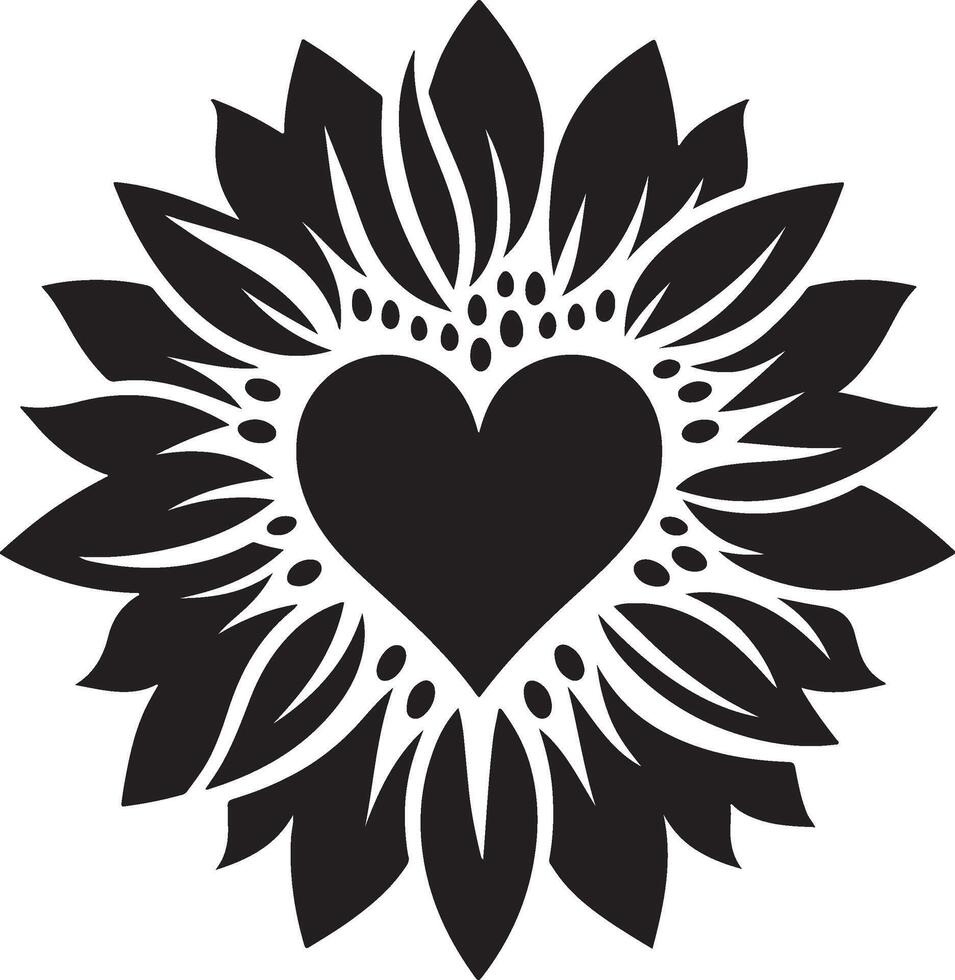 Simple Sunflower Silhouette vector