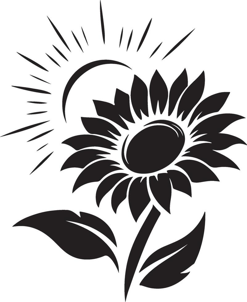 Simple Sunflower Silhouette vector