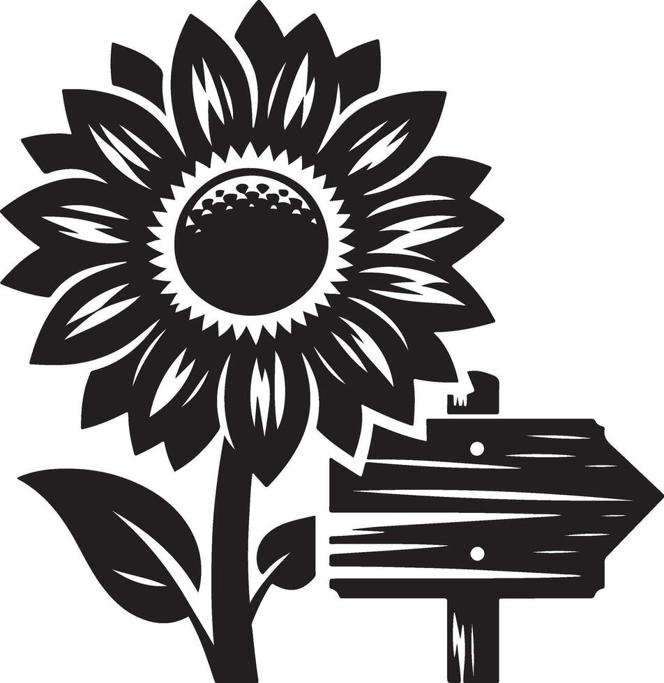 Simple Sunflower Silhouette vector