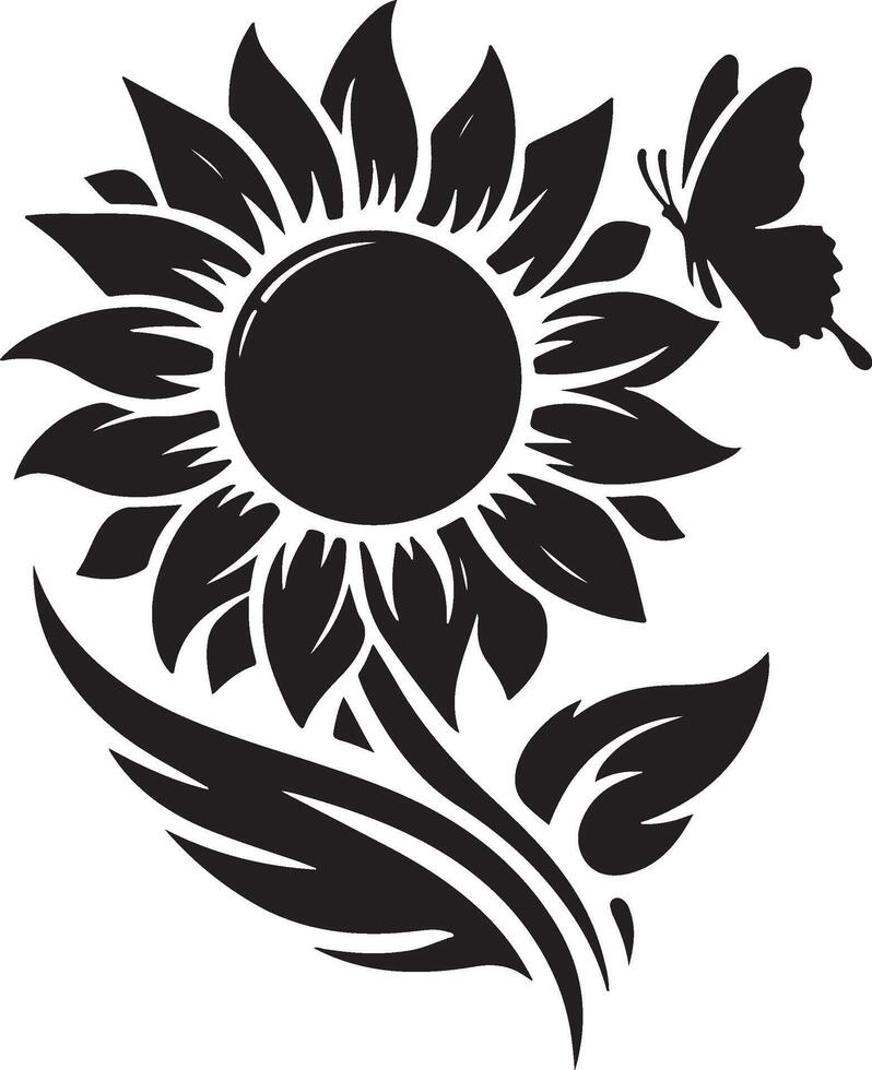 Simple Sunflower Silhouette vector