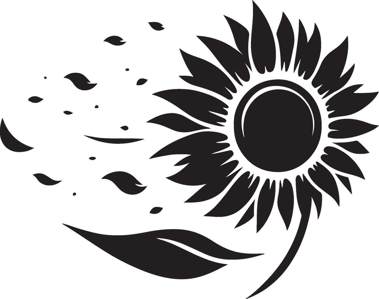 Simple Sunflower Silhouette vector