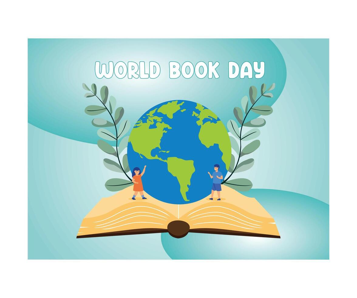 World Book Day reflects the importance of all knowledge produced from books. flat modern illustration vector