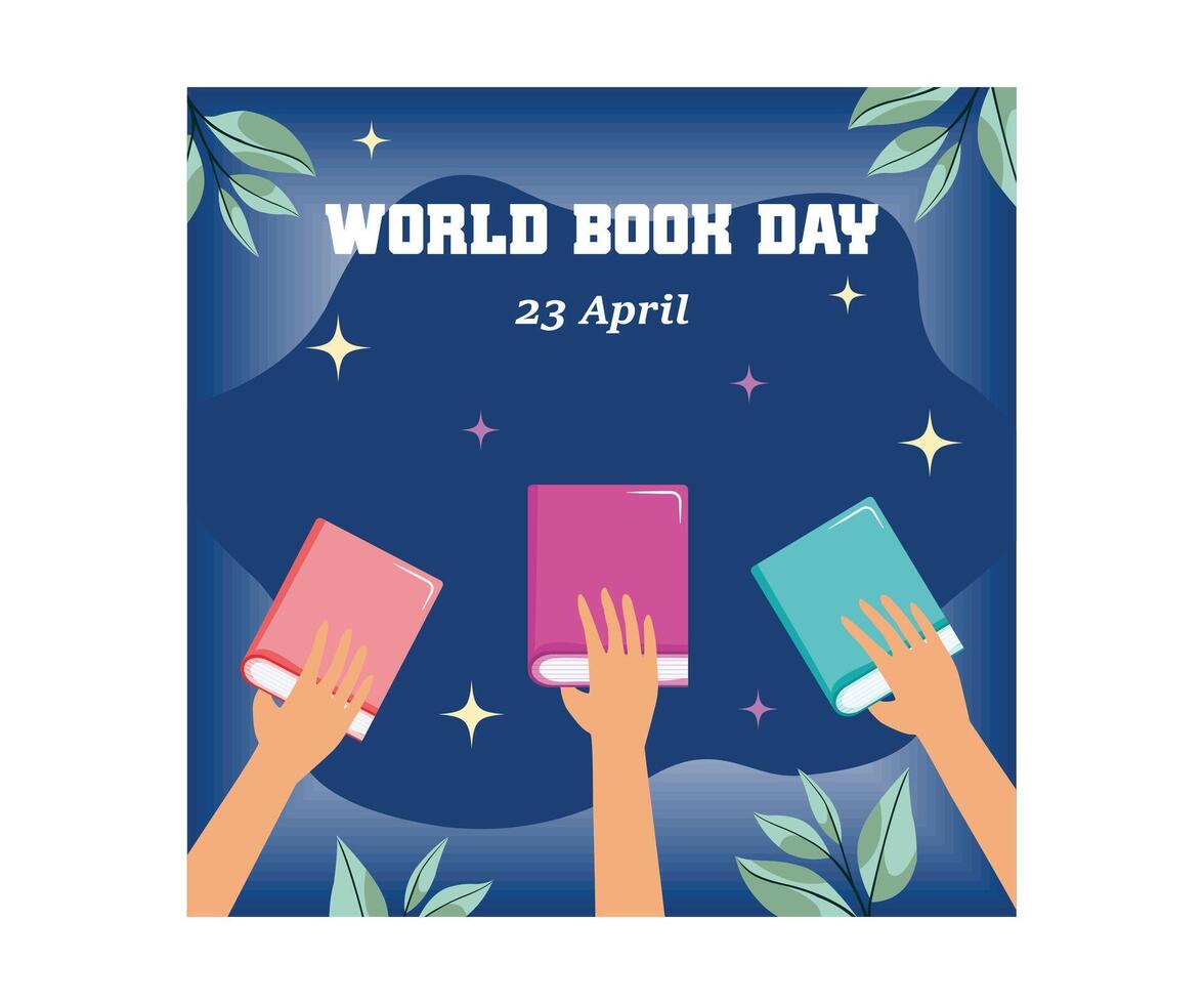 World Book Day background. Celebration of World Book Day. April 23. Stack of books. Happy Book Day. flat modern illustration vector