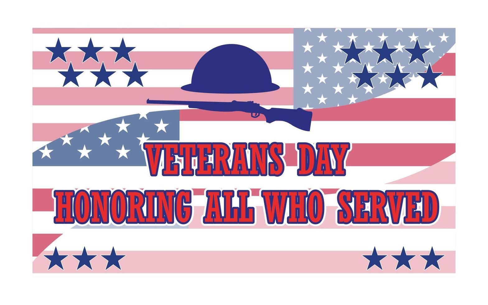 Veterans day poster. Respect all who serve. Veterans day with American flag and soldiers. flat modern illustration vector