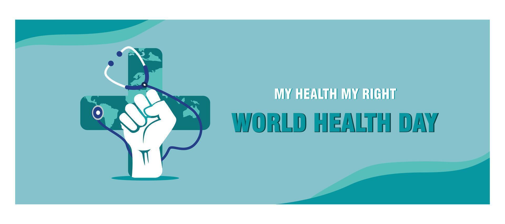 World Health Day concept. stethoscope design for health day. Global health care concept. flat modern illustration vector