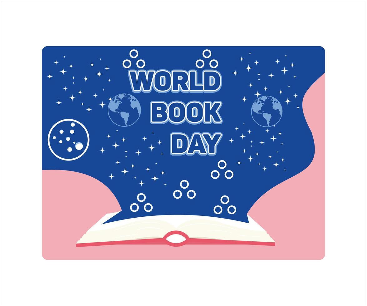 World Book Day background concept with copy space area for text. Happy Book Day. Flat modern illustration vector