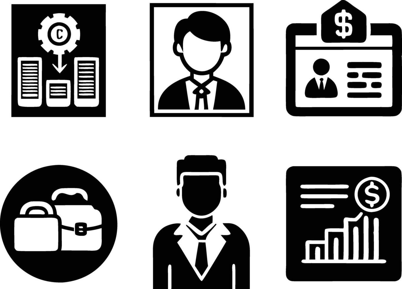 set of business icon illustration.idea, contact, target, organization, community, network, technology, businessman vector