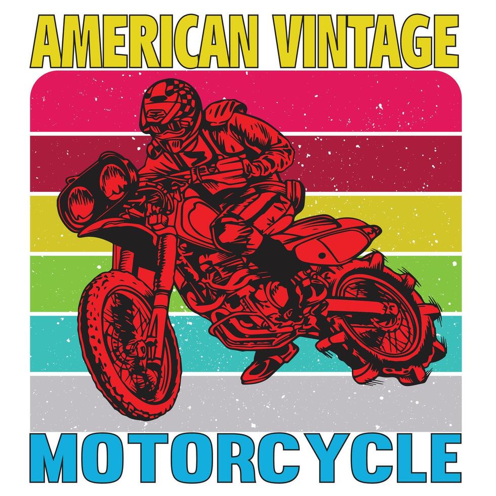 American Vintage motorcycle vector