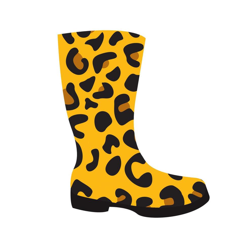 Leopard Print Gumboot Icon vector