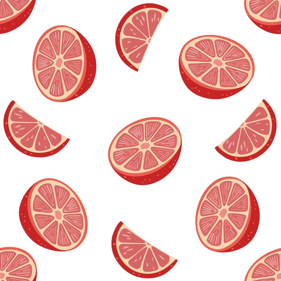 Seamless pattern with grapefruit. Summer tropical background. vector