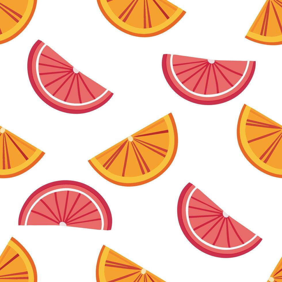 Seamless pattern with citrus fruits. Summer tropical background. vector