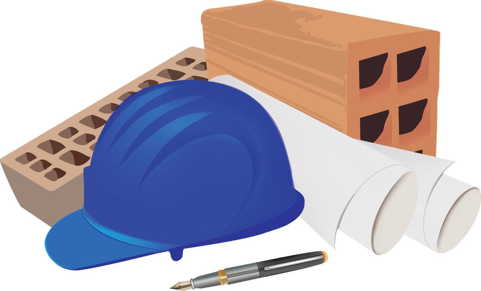 Trowel building a house with construction helmet symbolising homebuilding vector