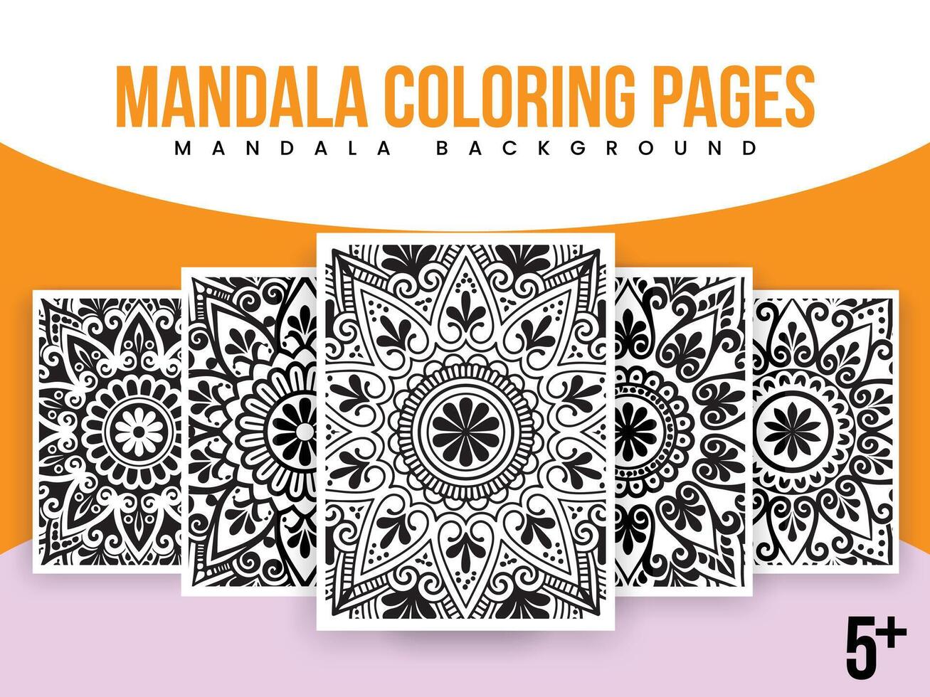 Mandala Coloring Pages, Mandala Pattern Bundle Premium vector