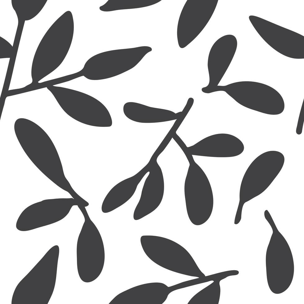 Seamless pattern with hand-drawn leaves. Floral pattern. Floral background. Best for fabric, wrapping paper, home textile. vector