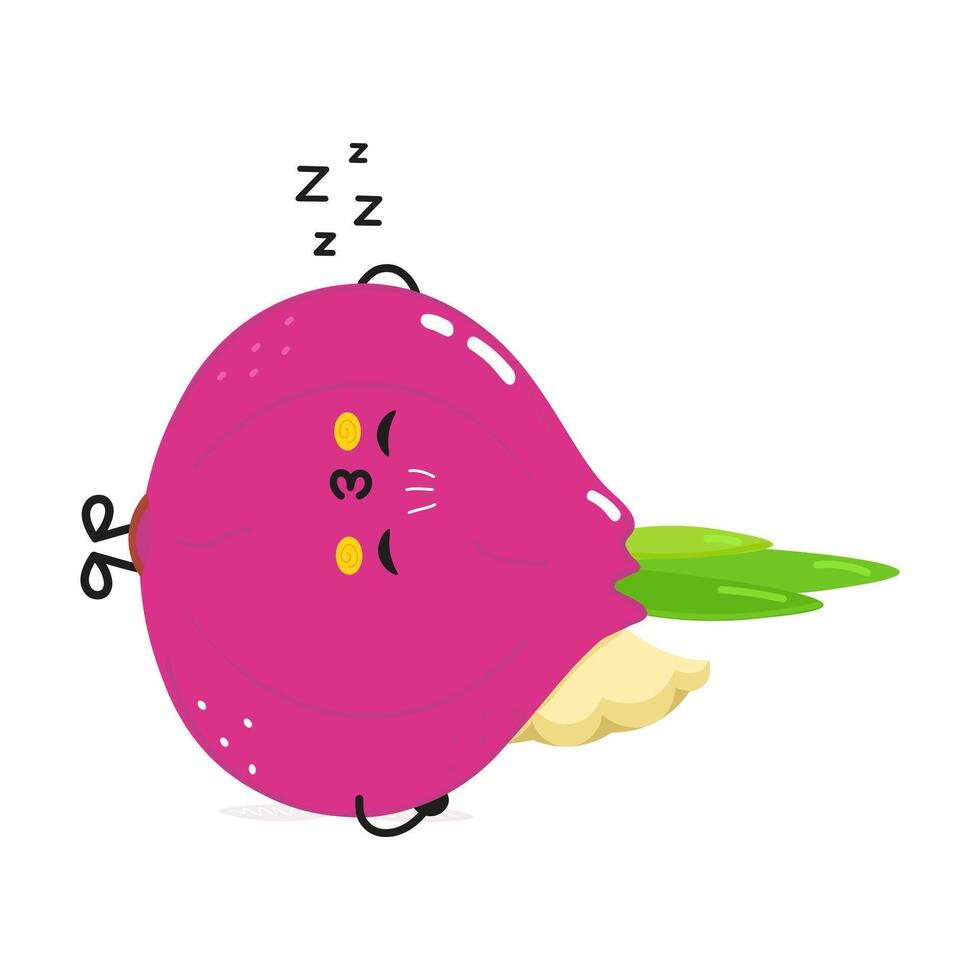 Onion sleeping character. hand drawn cartoon kawaii character illustration icon. Isolated on white background. Onion sleep character concept vector