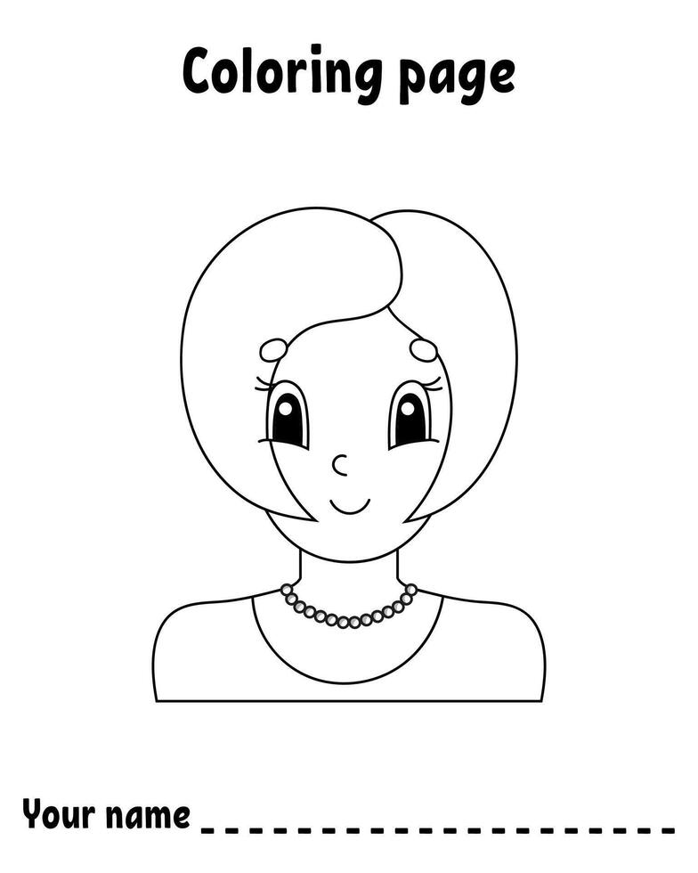 Coloring book page for kids. vector
