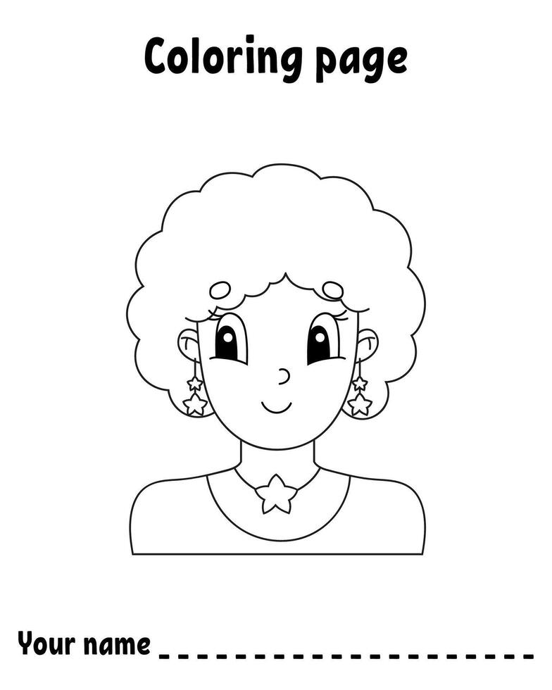 Coloring book page for kids. vector