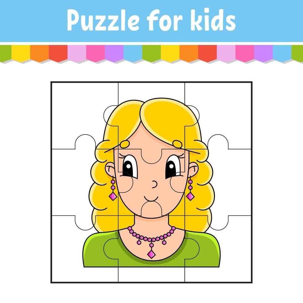 Puzzle game for kids. vector