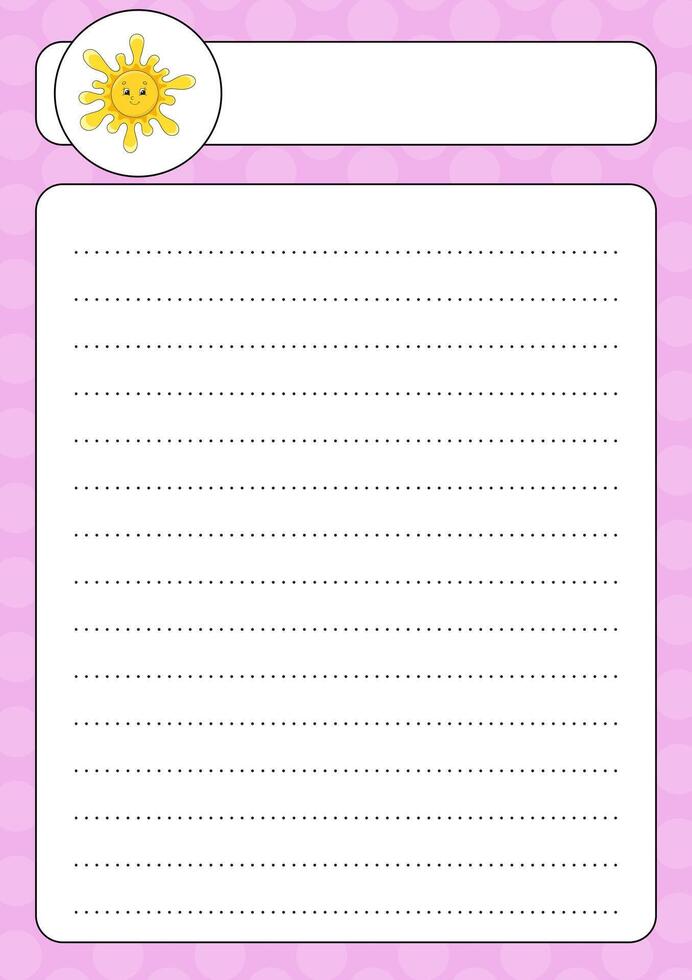 Lined sheet template. vector