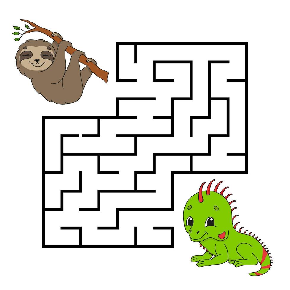Square maze. Labyrinth conundrum. vector