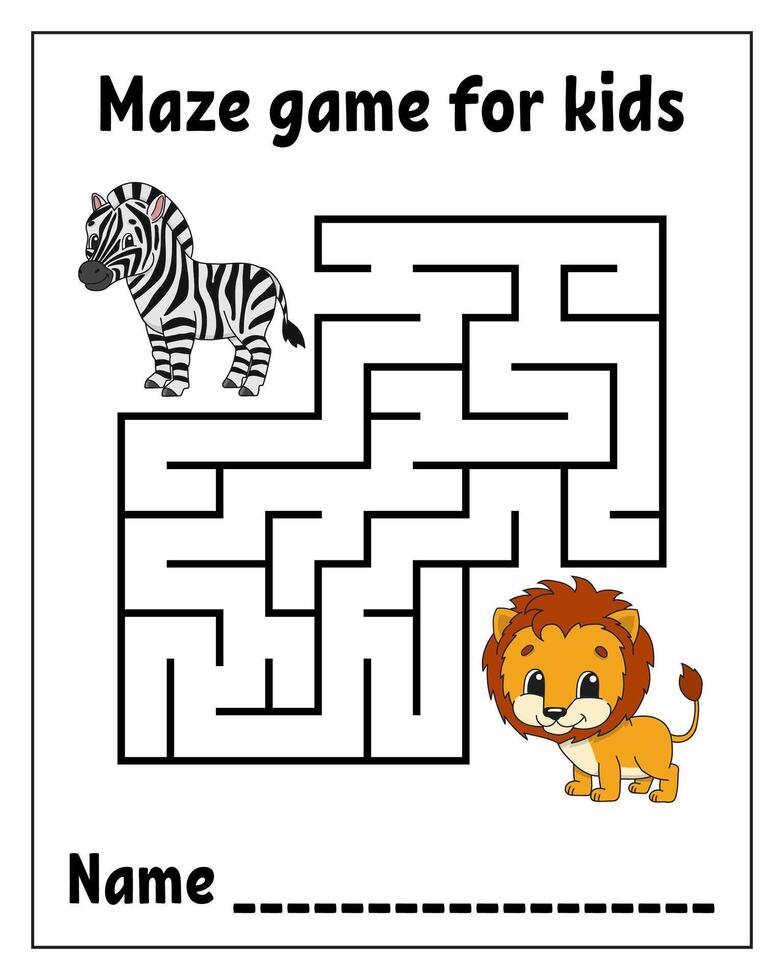 Square maze. Game for kids. vector