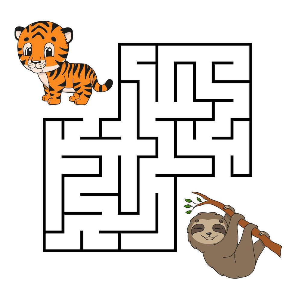 Square maze. Game for kids. vector