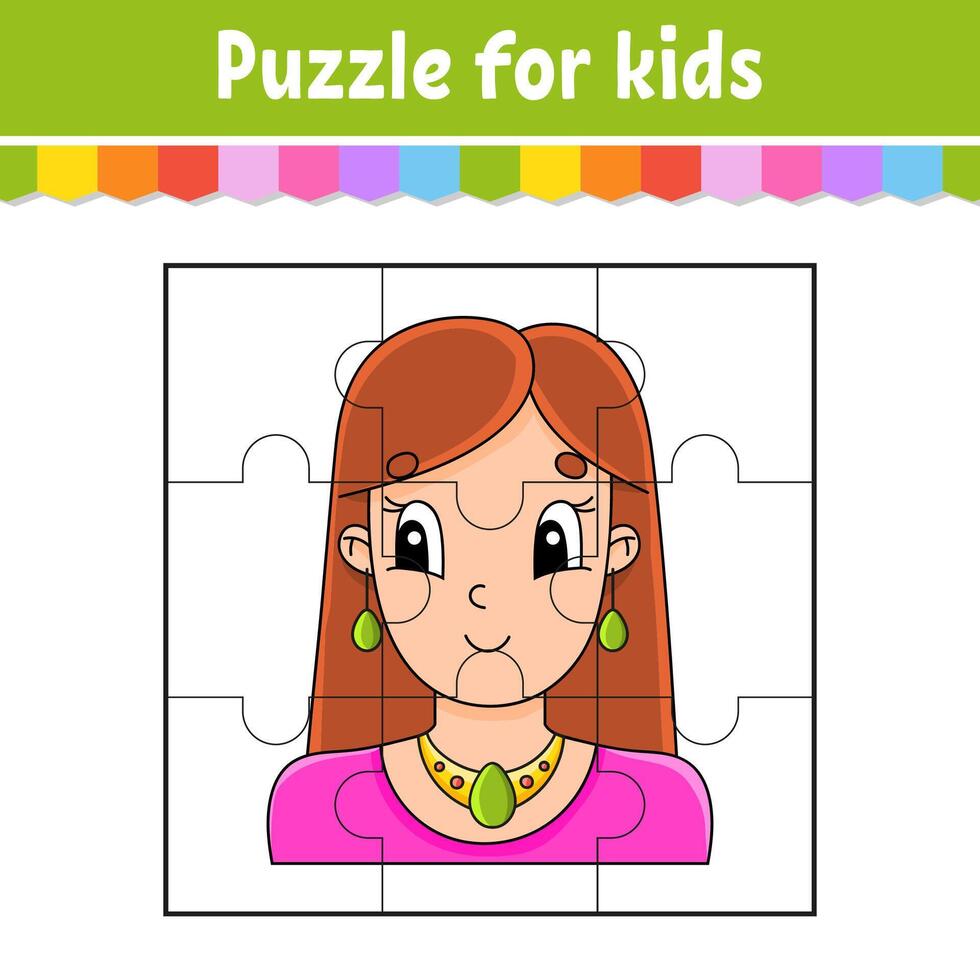 Puzzle game for kids. vector