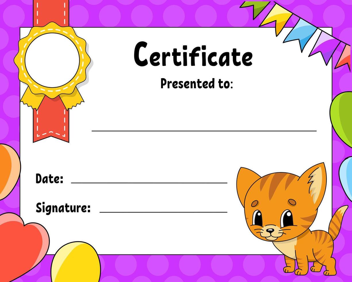Diploma certificate template. vector