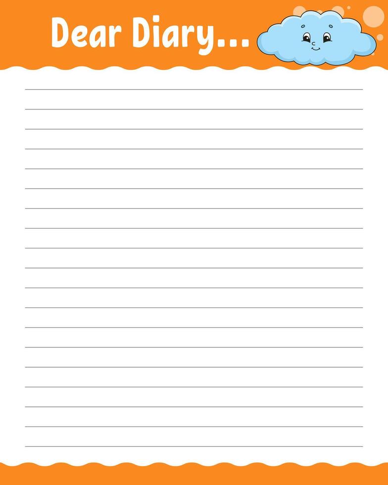 Lined sheet template. vector
