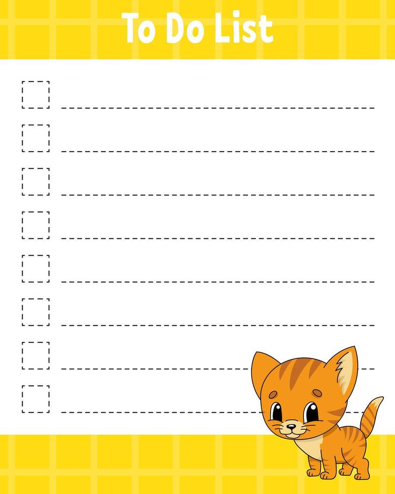 To do list. Printable template. Lined sheet. Handwriting paper. For diary, planner, checklist, wish list. illustration. vector