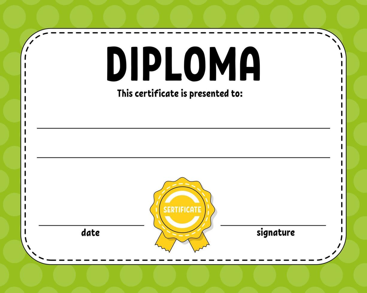 Diploma certificate template. vector