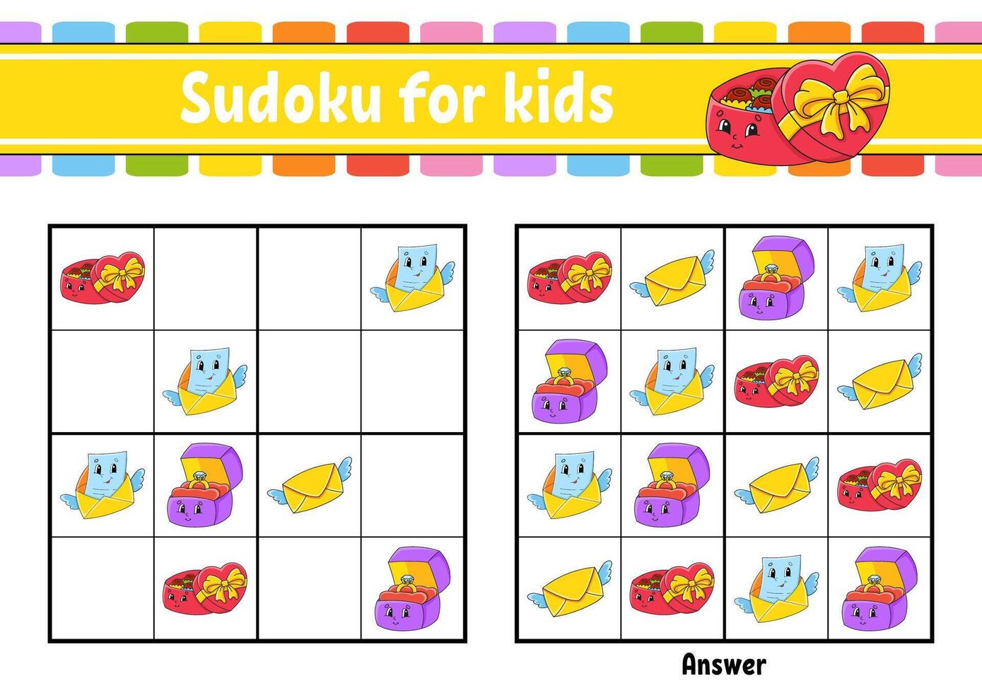 Sudoku for kids vector