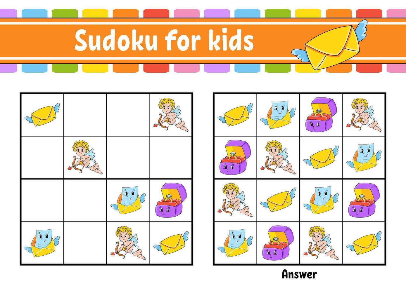 Sudoku for kids vector