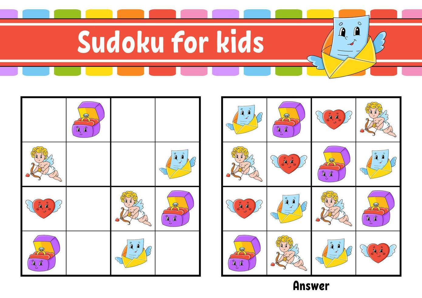 Sudoku for kids vector