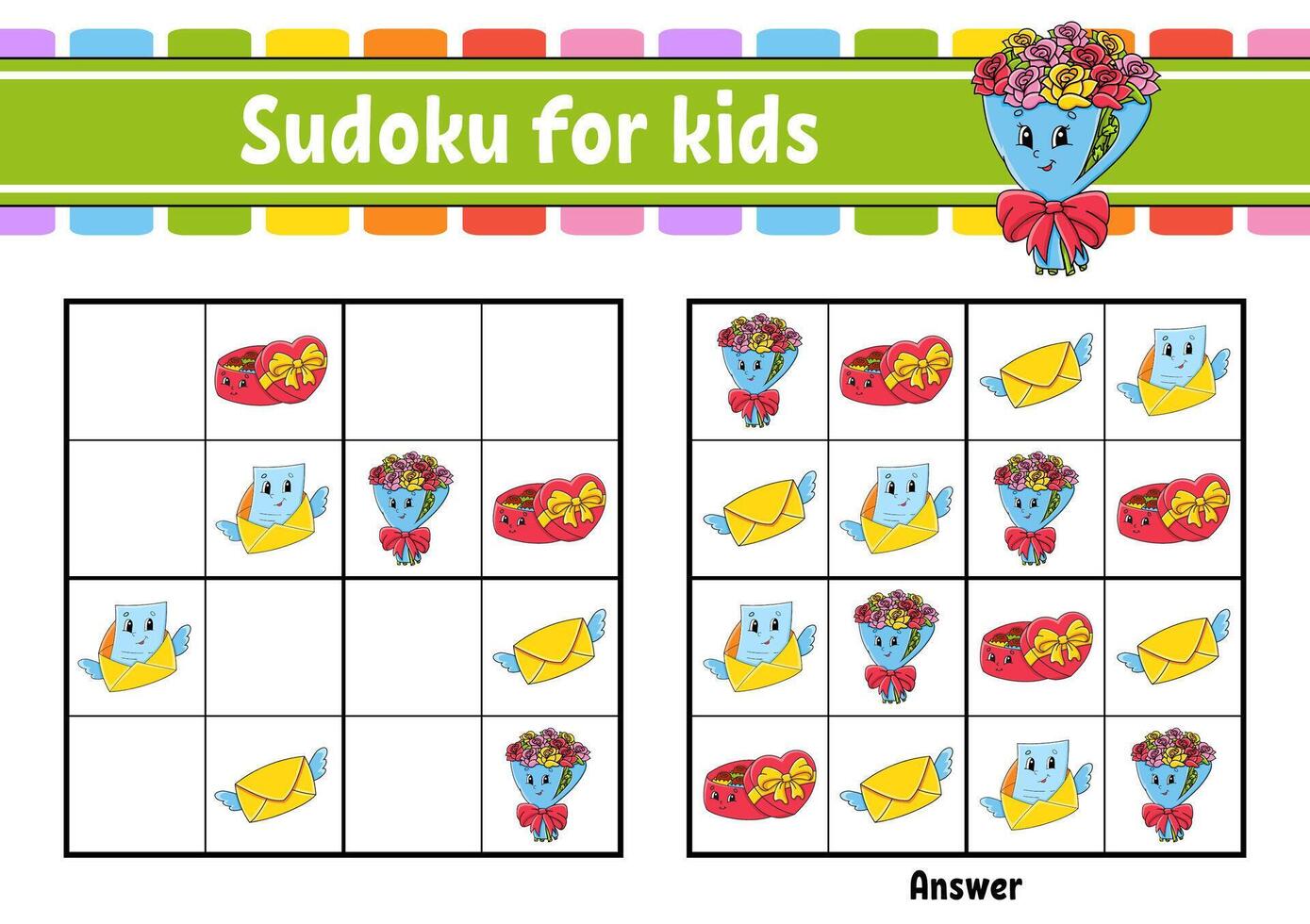 Sudoku for kids vector