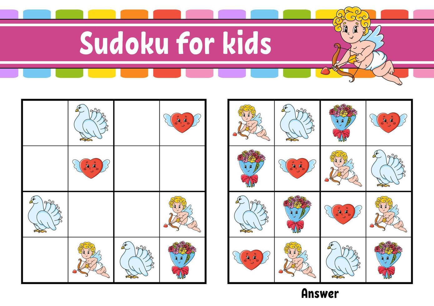 Sudoku for kids vector