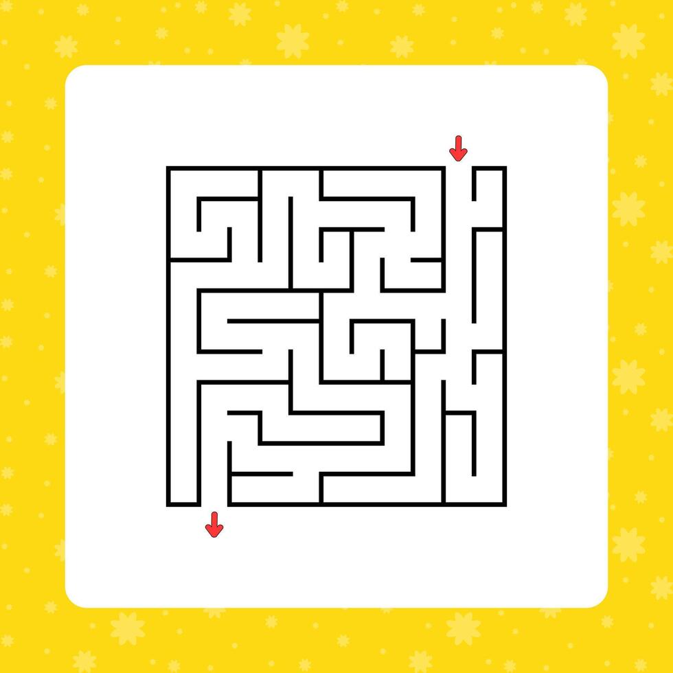 Abstract square maze. Game for kids. Puzzle for children. Labyrinth conundrum. Find the right path. illustration. vector