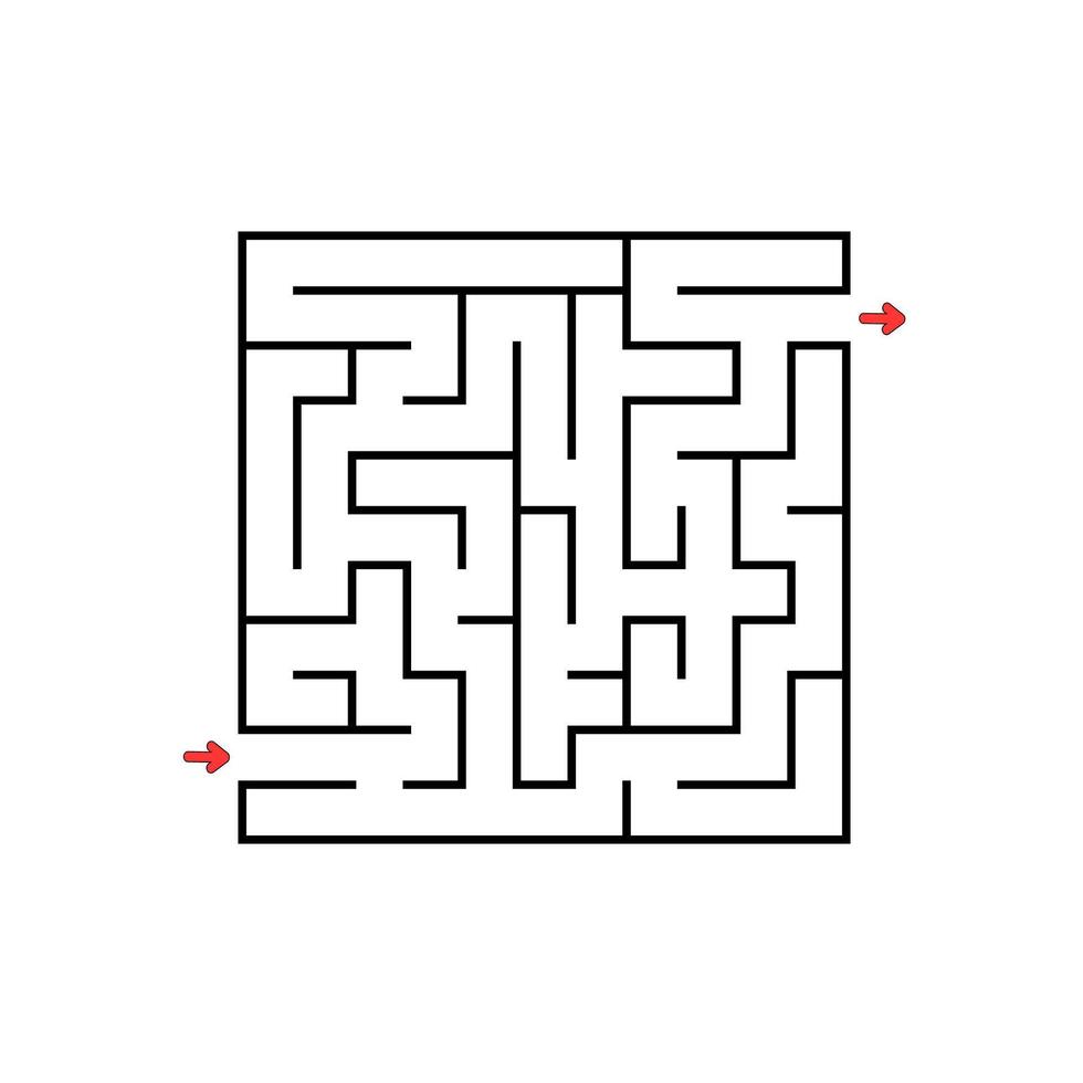 Abstract square maze. Game for kids. Puzzle for children. Labyrinth conundrum. Find the right path. illustration. vector
