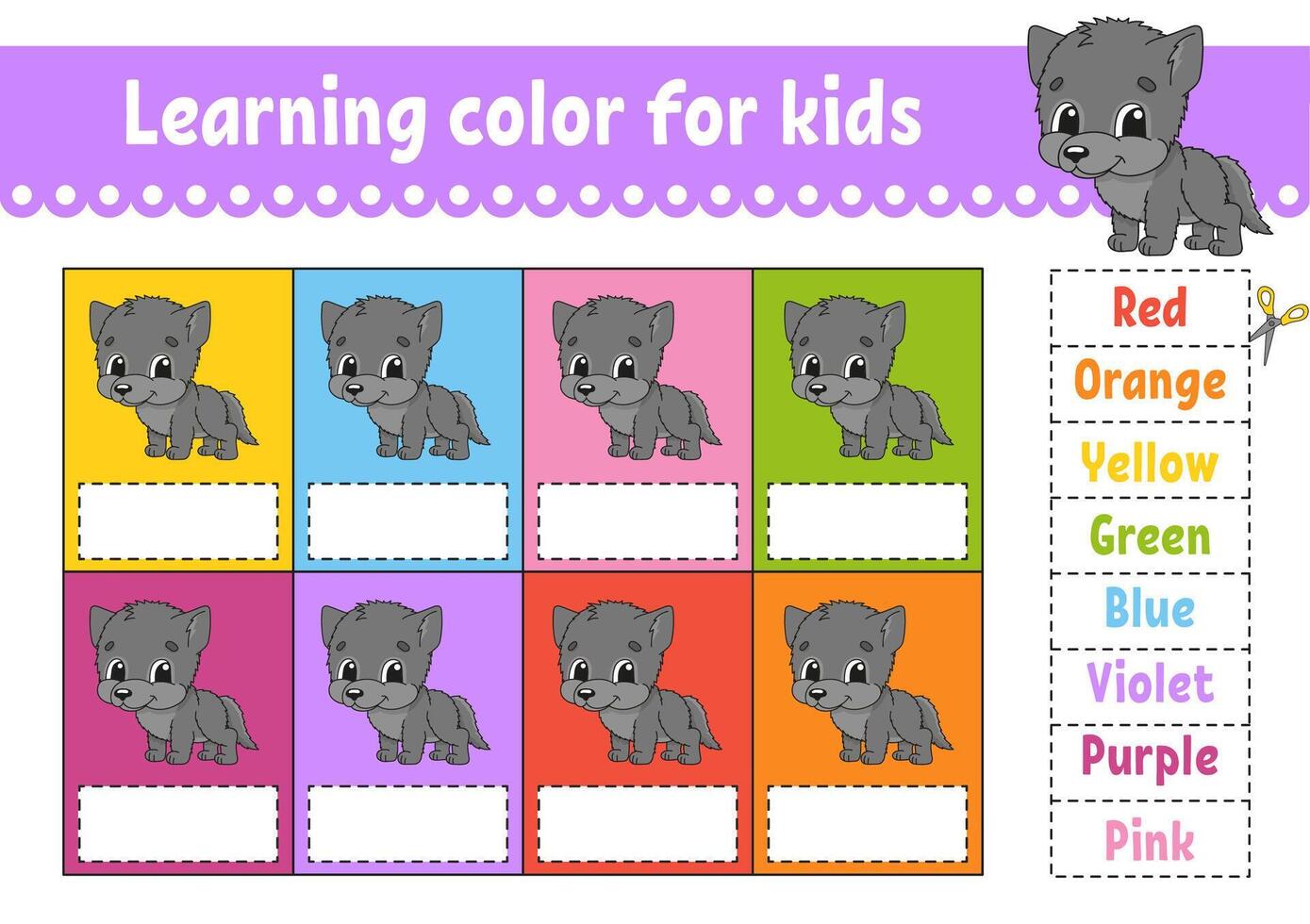 Learning color for kids. vector