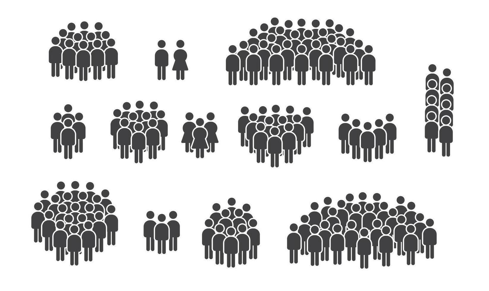 Group of people or group of users. Group icon, people icon set in trendy flat style. Persons symbol infographics website design, logo, app vector