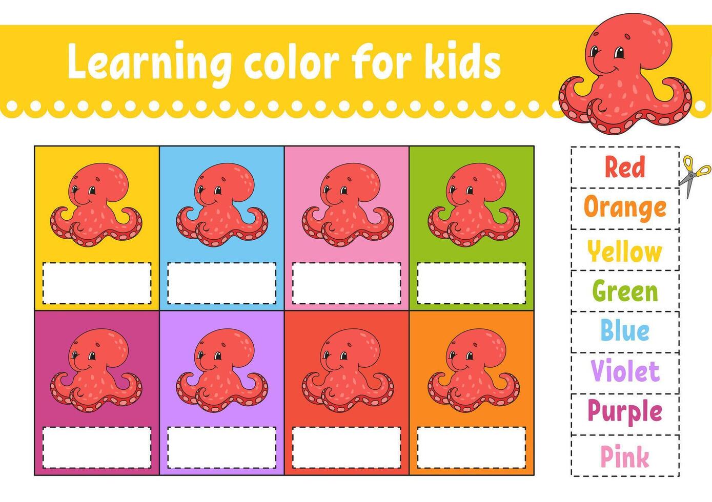 Learning color for kids. vector