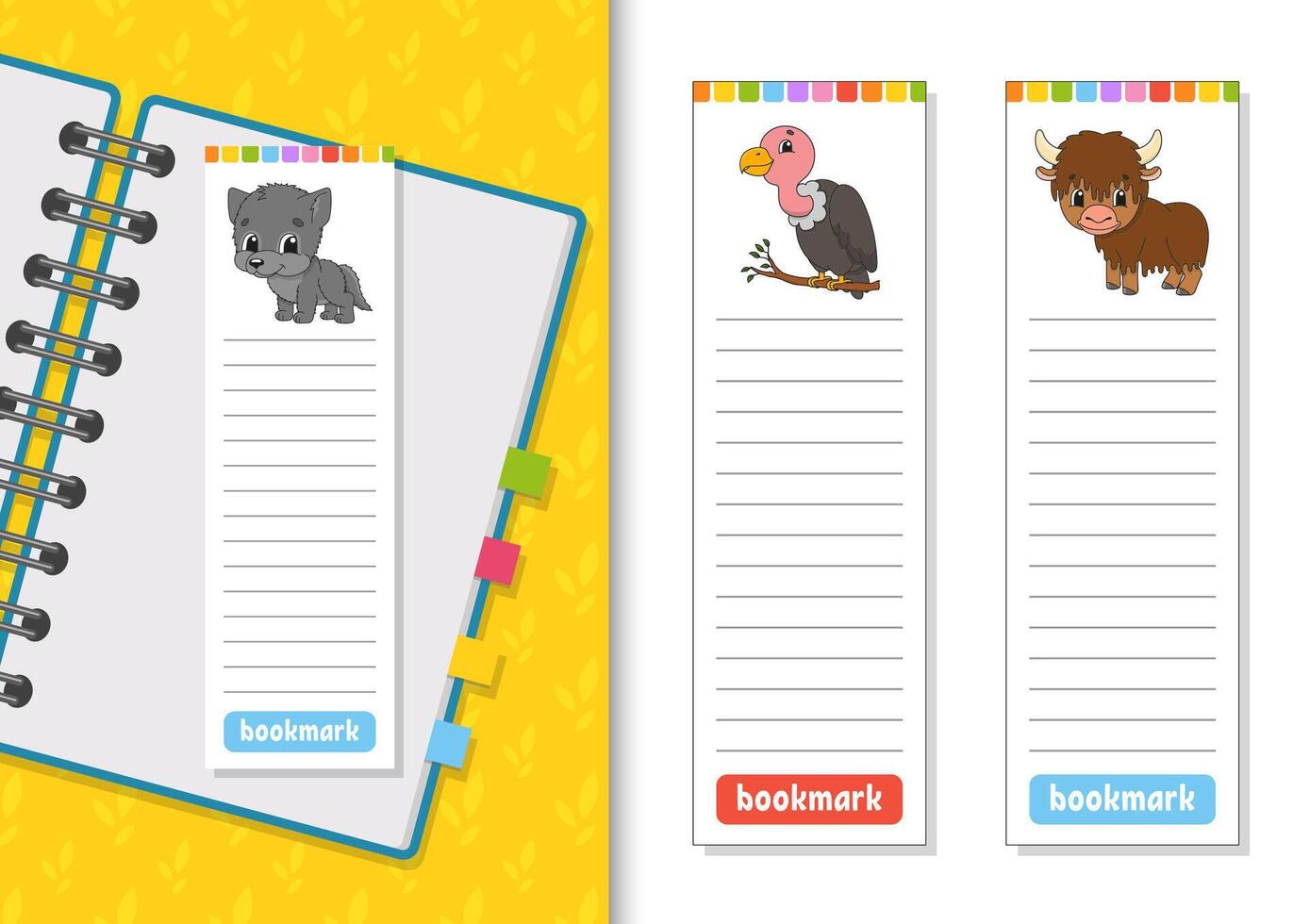 Set of paper bookmarks for books vector