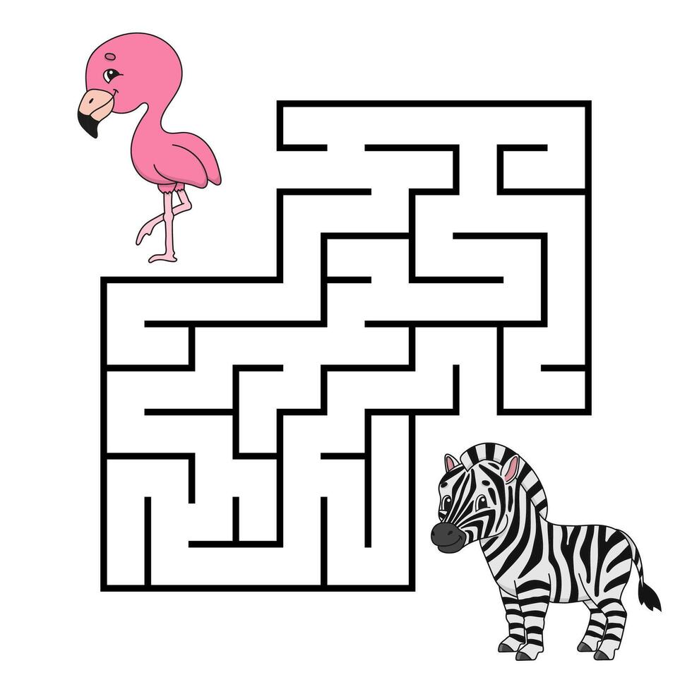 Square maze. Game for kids. vector