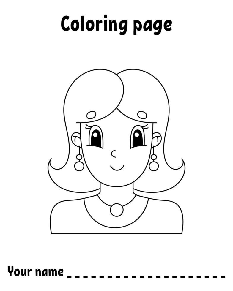 Coloring book page for kids. vector