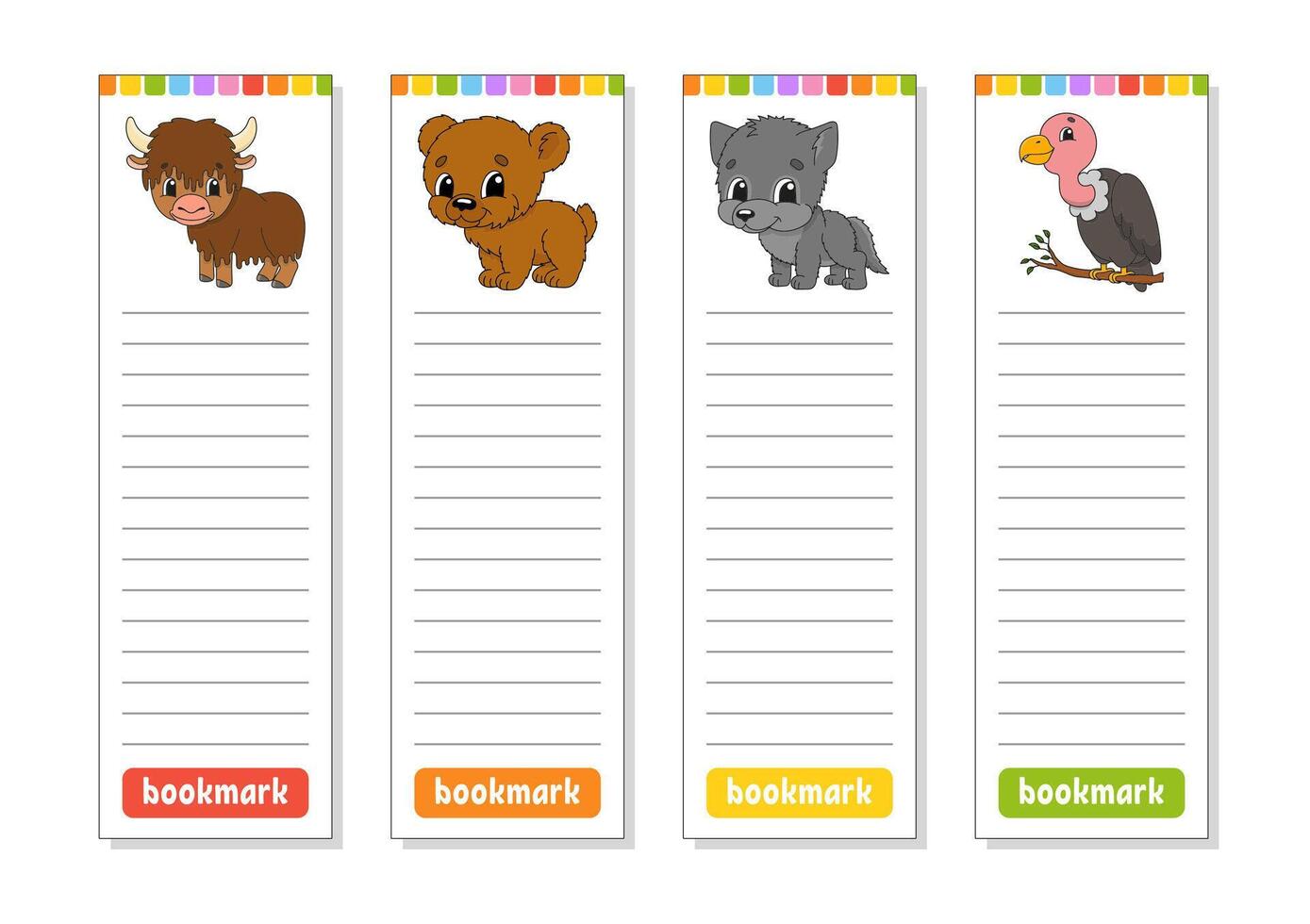Set of paper bookmarks for books vector
